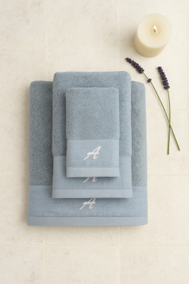 Set completo asciugamani MILANO con ricamo personalizzabile 