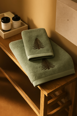Set Asciugamani ricamato ABETE