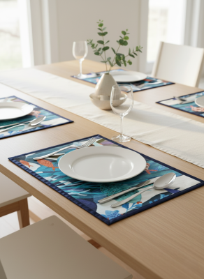 Tovaglietta in Cotone Impermeabile Pesci 