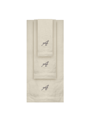 Set completo asciugamani LINO con ricamo personalizzabile 