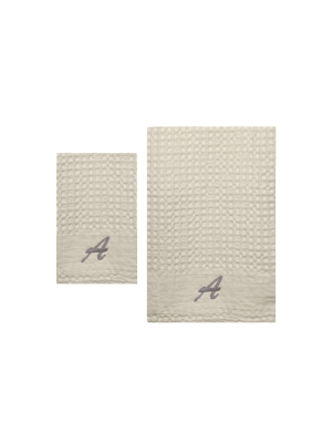 Set Asciugamani NIDO D'APE in cotone con ricamo personalizzabile 
