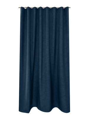 Tenda a onda in oscurante effetto lino blu