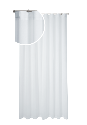 Tenda a onda in misto lino stone wash bianco ottico