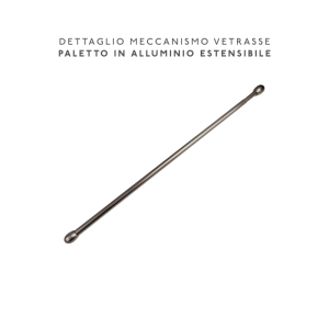 Paletto in alluminio regolabile per vetrasse