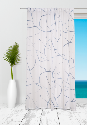 Tenda in misto lino marina blu