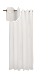 Tenda con anelli in etamine bianco naturale