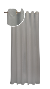 Tenda con anelli in etamine grigio