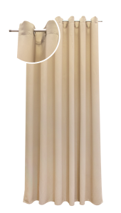 Tenda con anelli in oscurante beige