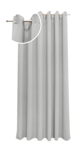 Tenda con anelli in oscurante grigio