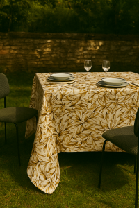 Tovaglia Giglio Gialla in Puro Cotone