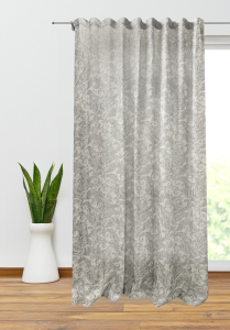 Tenda a onda in lino disegnato color grigio