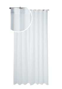 Tenda a onda in misto lino stone wash bianco ottico