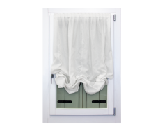 Pacchetto arricciato a vetro in misto lino bianco naturale