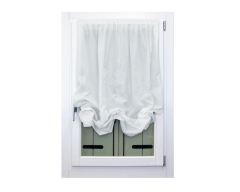 Pacchetto arricciato a vetro in misto lino bianco ottico