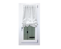 Pacchetto arricciato a vetro in misto lino stone wash bianco ottico