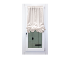 Pacchetto arricciato a vetro in misto lino stone wash bianco naturale