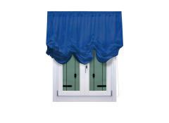 Pacchetto arricciato in etamine blu
