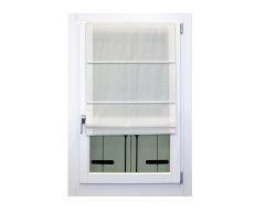 Pacchetto steccato a vetro in misto lino bianco naturale