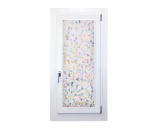 Pannello a vetro in etamine petali arcobaleno