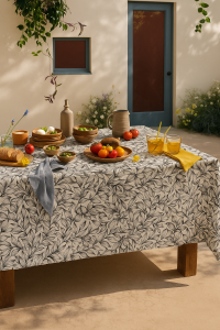 Tovaglia Giglio Grigio in Puro Cotone