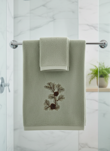 Telo doccia ricamato PINO