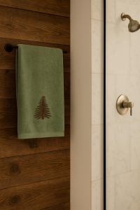 Telo doccia ricamato ABETE