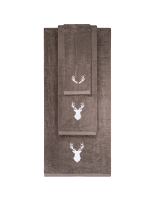 Set completo asciugamani ricamati cervo