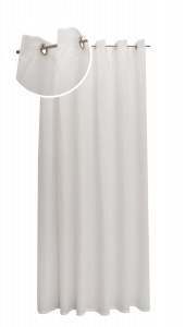 Tenda con anelli in misto lino bianco naturale