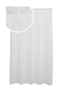 Tenda a ciuffo singolo in misto lino bianco ottico
