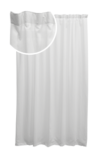 Tenda arricciata in misto lino bianco ottico